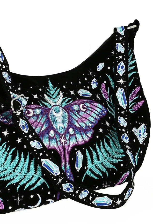 ENCHANTED FOREST HOBO BAG with magical embroidery