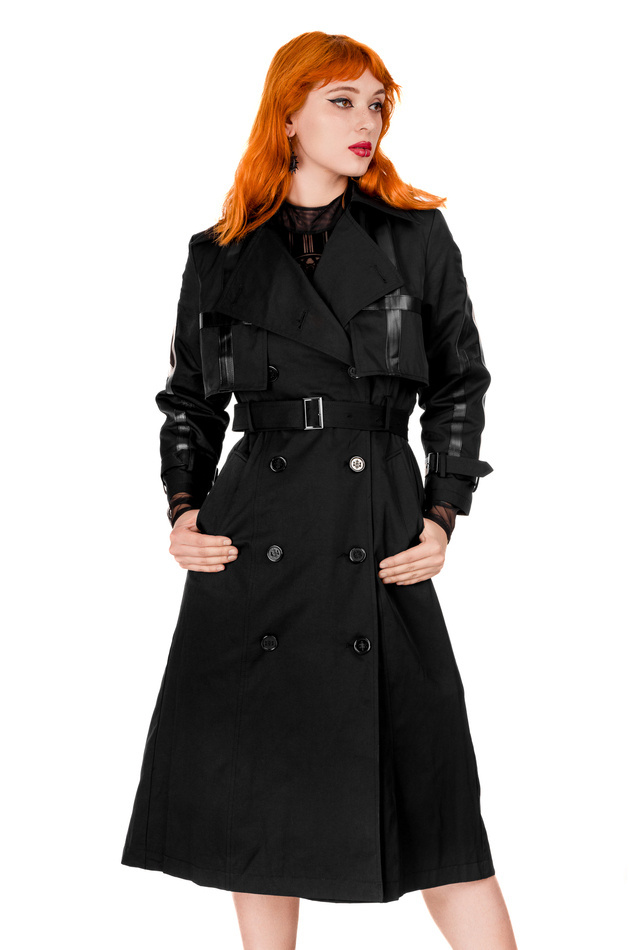 KATHEDRALEN-TRENCHCOAT MIT LASERGESCHNITTENER ROSETTE
