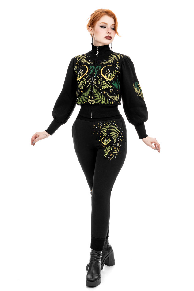 HERBAL CROPPED Krótka bluza z haftem