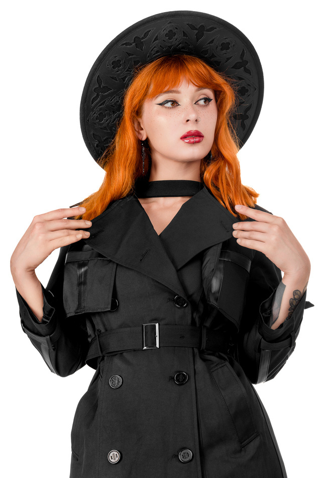 KATHEDRALEN-TRENCHCOAT MIT LASERGESCHNITTENER ROSETTE