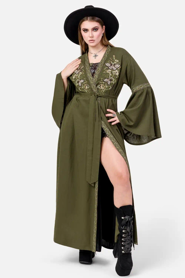 DARK BOTANY KIMONO MAXI