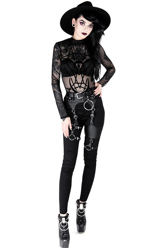 Black gothic jumpsuit MOON CHILD MESH BODYSUIT