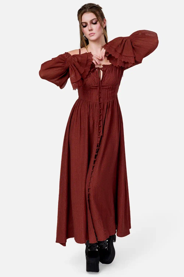 NIGHT CALLING MAXIKLEID ROSEWOOD