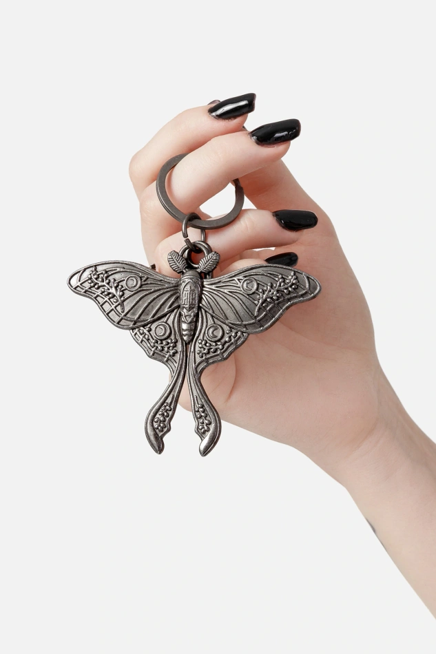 LUNA MOTH SCHLÜSSELANHÄNGER ANTIQUE SILVER