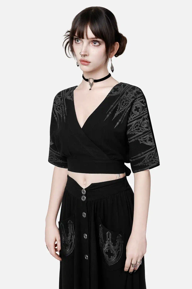 REQUIEM MOCK-WRAP BLOUSE